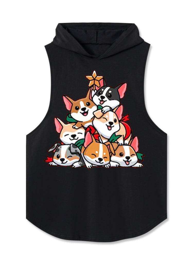 Christmas Corgi Hooded Tank