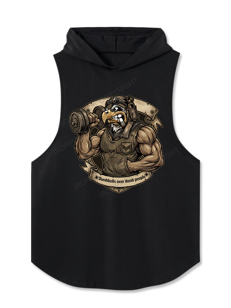 Dumbbells Over Dumb People Eagle Hooded Tank
