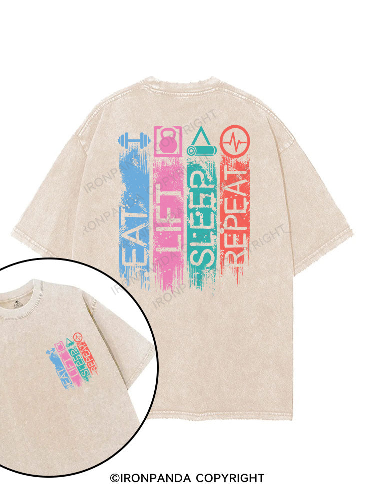 EAT,LIFT,SLEEP,REPEAT printed Gym Shirt