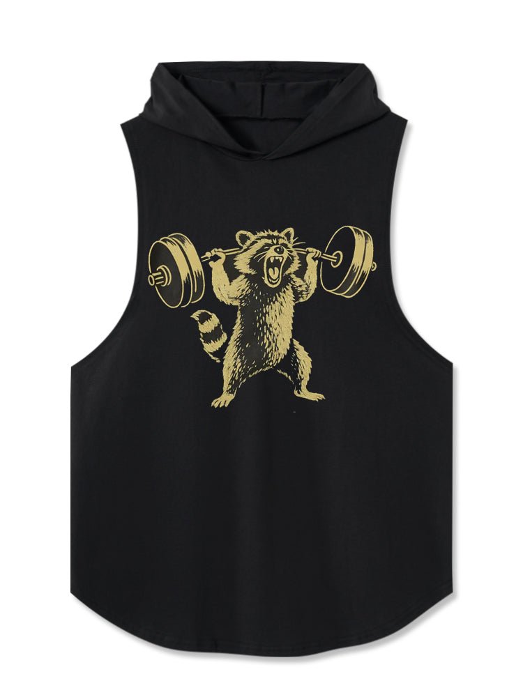 Workout Raccoon Hooded Tank
