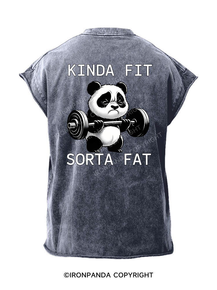 Kinda Fit Sorta Fat  Back Printed Cut Off Tank