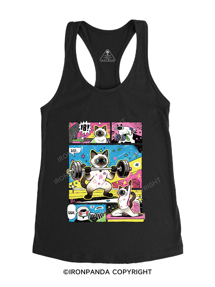Siamese Cat Gym Gym Racerback Tank