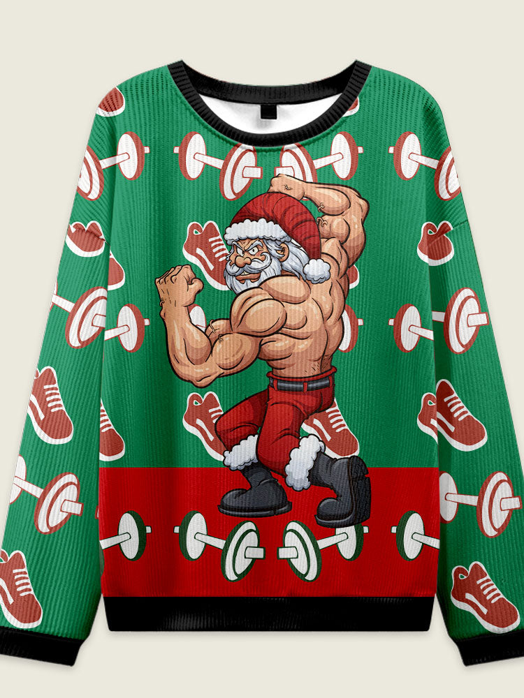 IRONPANDA Muscle Santa Claus theme Ugly Sweater