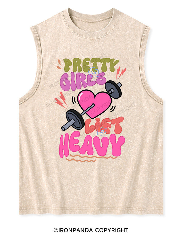 PRETTY GIRLS LIFT HEAVY Washed Tank