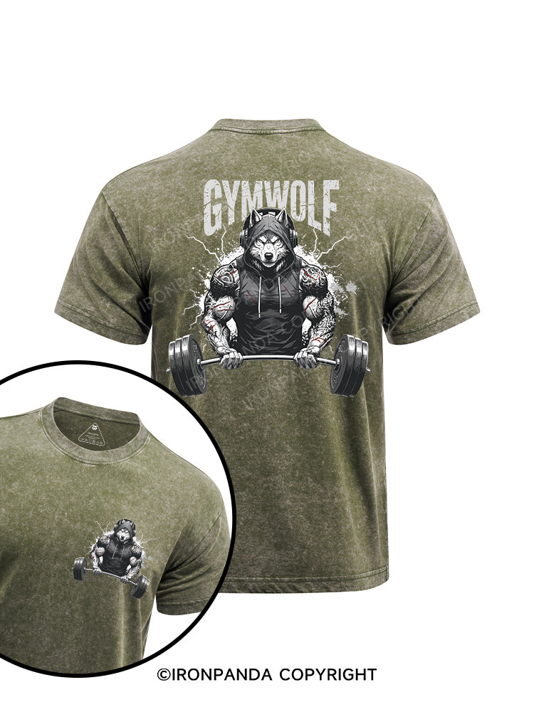 GYM WOLF printed Washed Gym Shirt