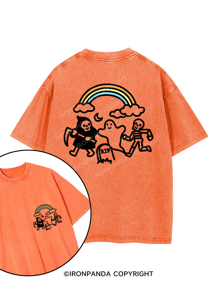 GHOSTLY GAINS RAINBOW REPS printed Gym Shirt