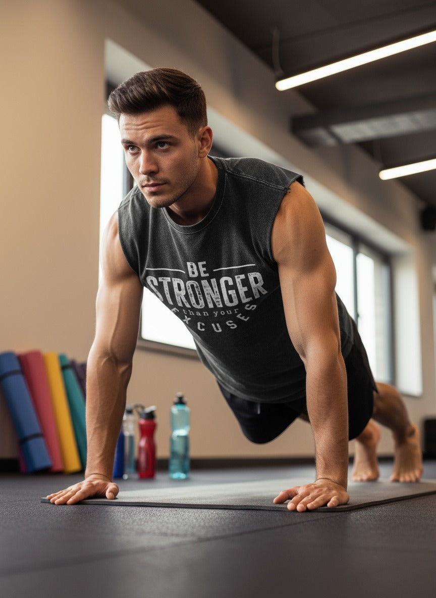 Be Stronger Than Your Excuses Cut Off Tank