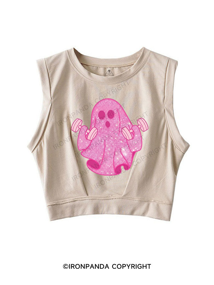 Pink Power Ghost SLEEVELESS CROP TOPS