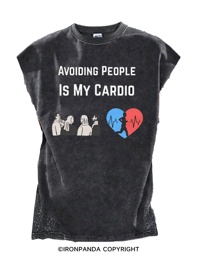 Avoiding People Is My Cardio Cut Off Tank