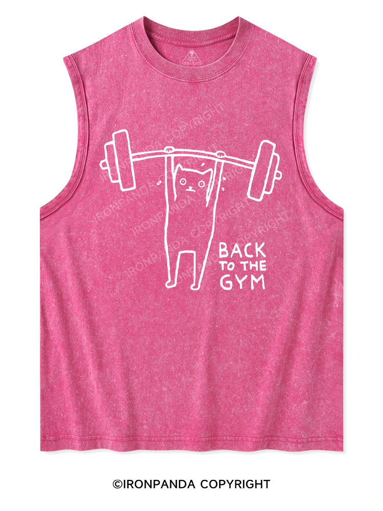 BACK TO THE GYM CAT Washed Tank
