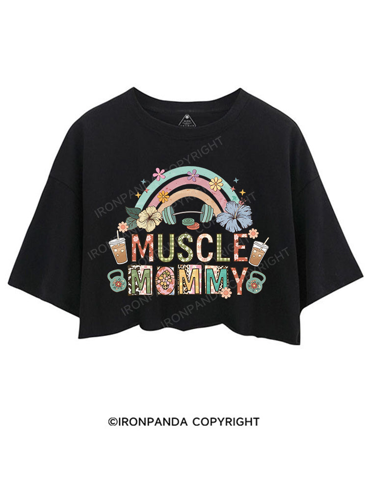 MUSCLE MOM CROP TOPS