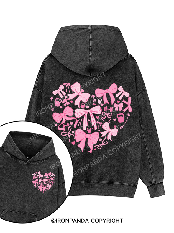 FIT AND FABULOUS Printed Washed Gym Hoodie