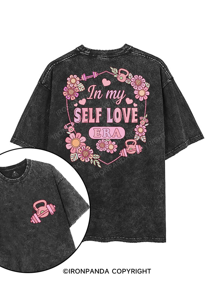 IN MY SELF LOVE ERA printed Gym Shirt