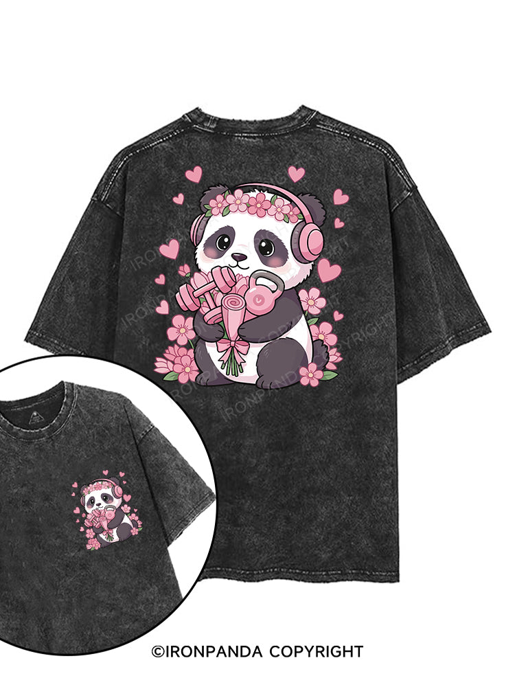 Panda Gains printed Gym Shirt