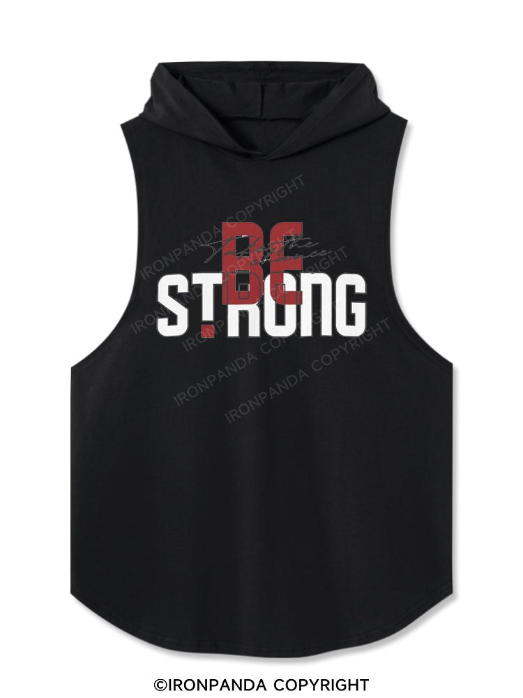 be strong Washed Hooded Tank
