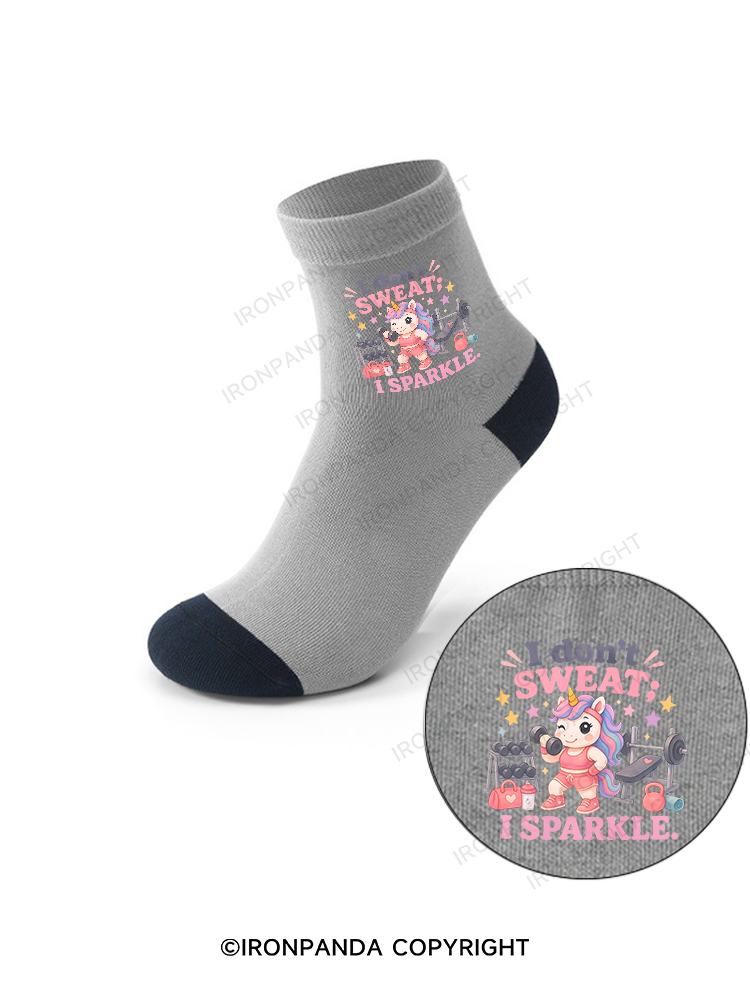 I DON'T SWEAT I SPARKLE SWEATY UNICORN Crew Socks