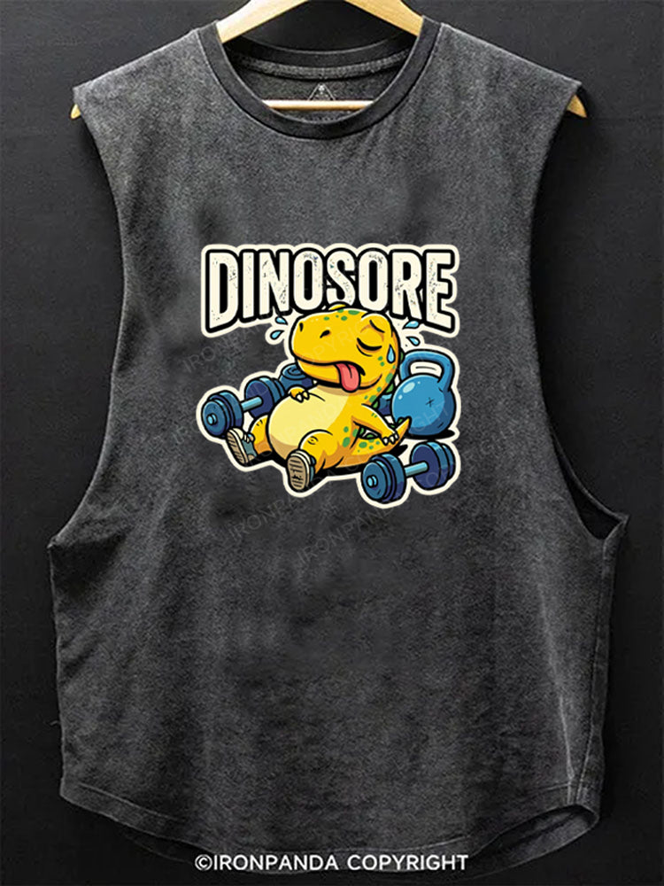 Dinosore Funny Scoop Bottom Cotton Tank
