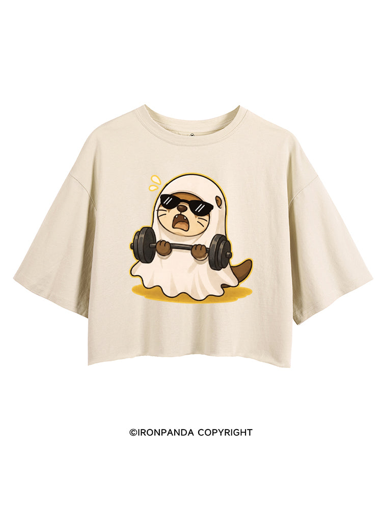 GHOST GYM OTTER CROP TOPS