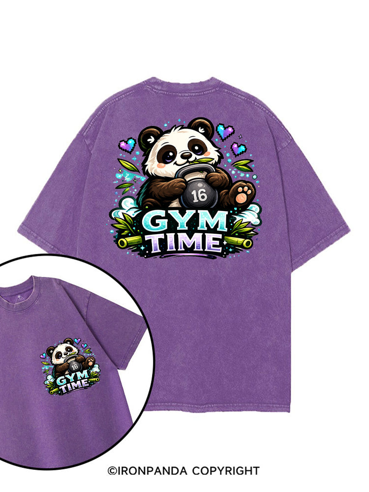 GYM TIME KETTLEBELL PANDA printed Gym Shirt