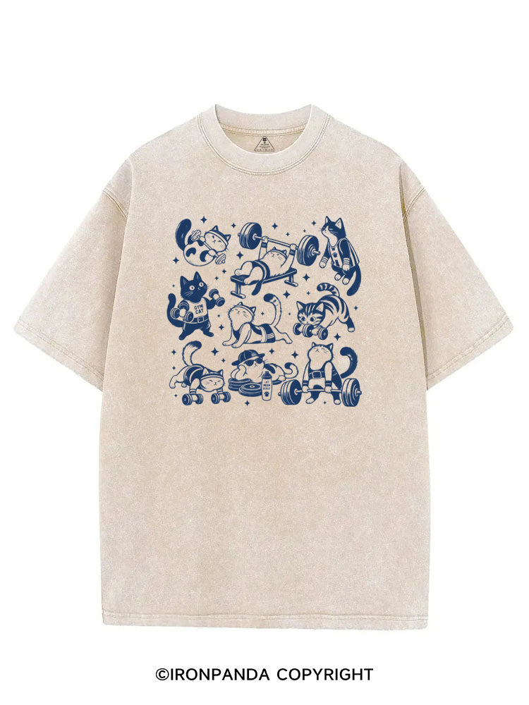 CUTE CAT LIFTING CLUB VINTAGE GYM SHIRT