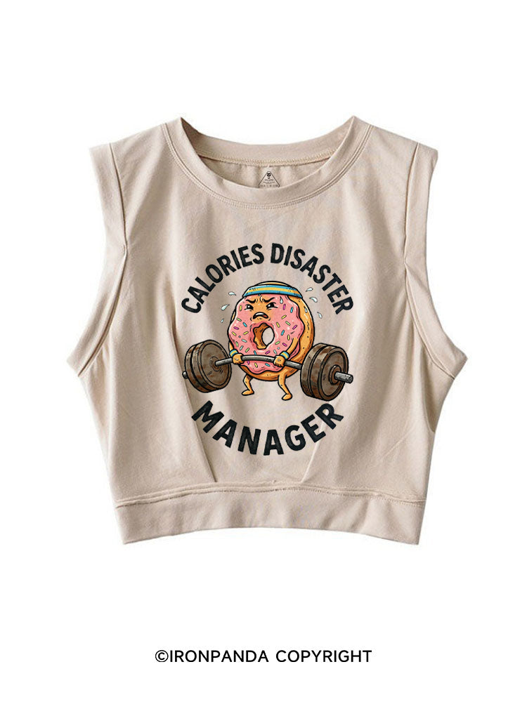Calories Disaster Manager SLEEVELESS CROP TOPS
