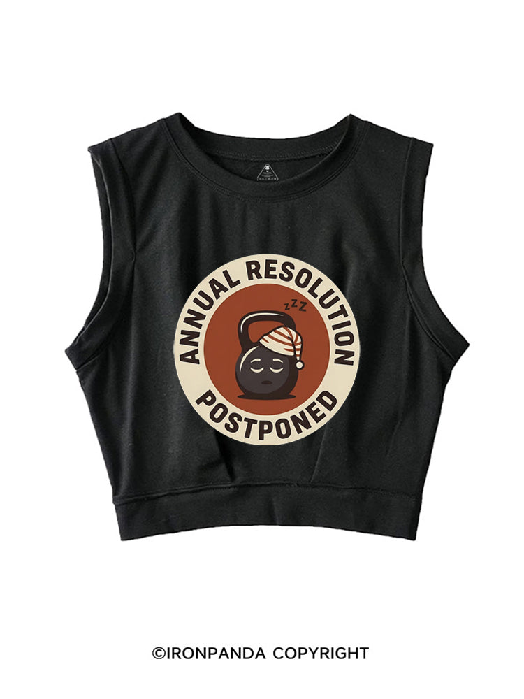 ANNUAL RESOLUTION POSTPONED SLEEVELESS CROP TOPS