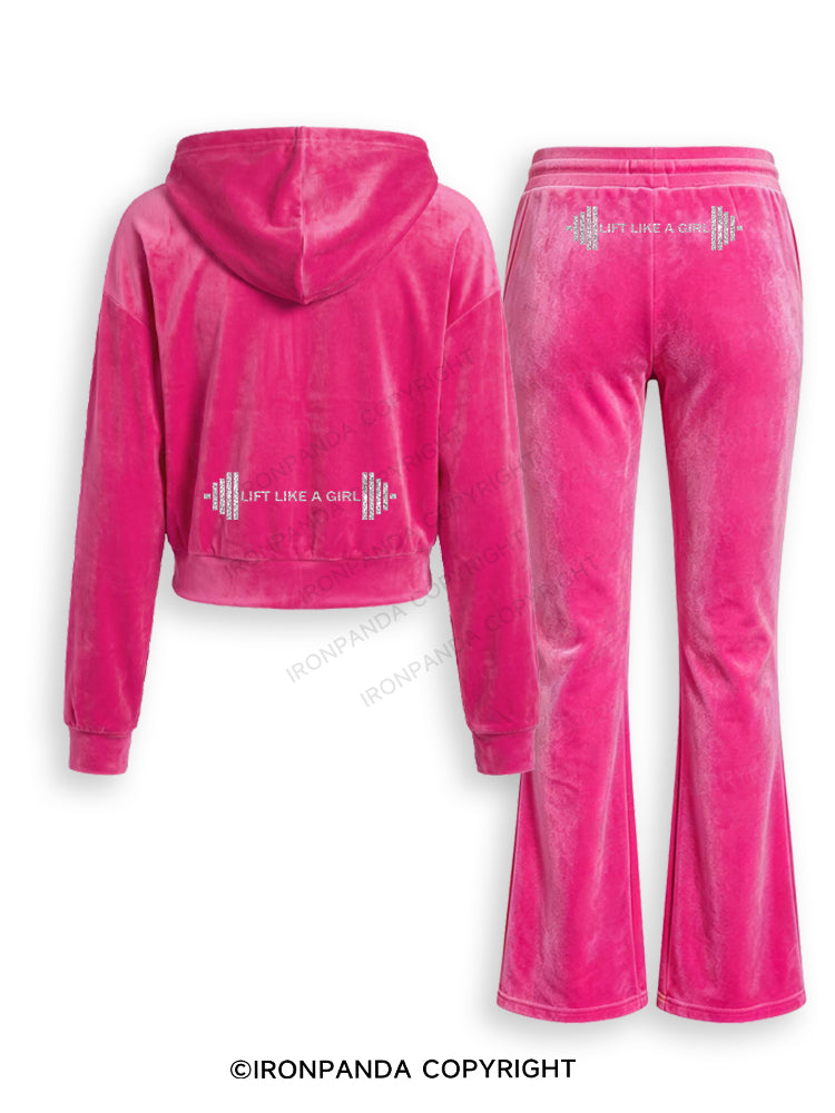 LIFT LIKE A GIRL Velvet Tracksuit Set