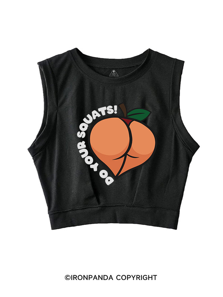 DO YOUR SQUATS PEACHY ROCKER COTTON TANK