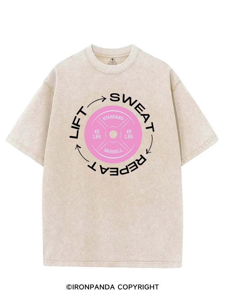 LIFT SWEAT REPEAT WORKOUT VINTAGE GYM SHIRT