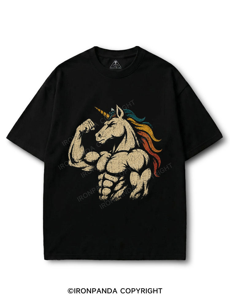 Retro Muscular Unicorn Power Fantasy COTTON PUMP COVER