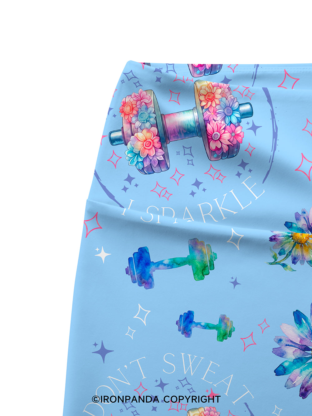 I DON'T SWEAT I SPARKLE GYM Printed Yoga Cycling Shorts
