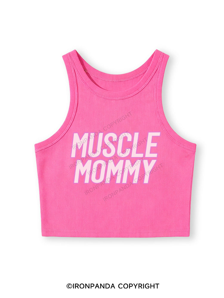 MUSCLE MOM Fitted Crop Tank Top