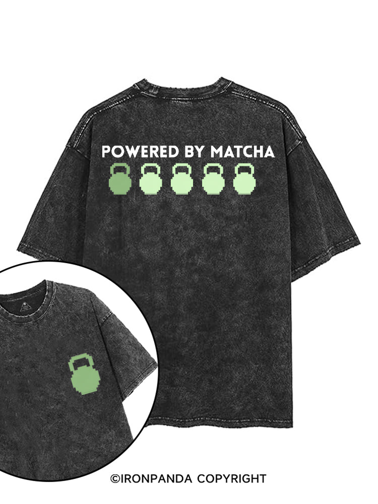 POWERED BY MATCHA GYM LOVER printed Gym Shirt