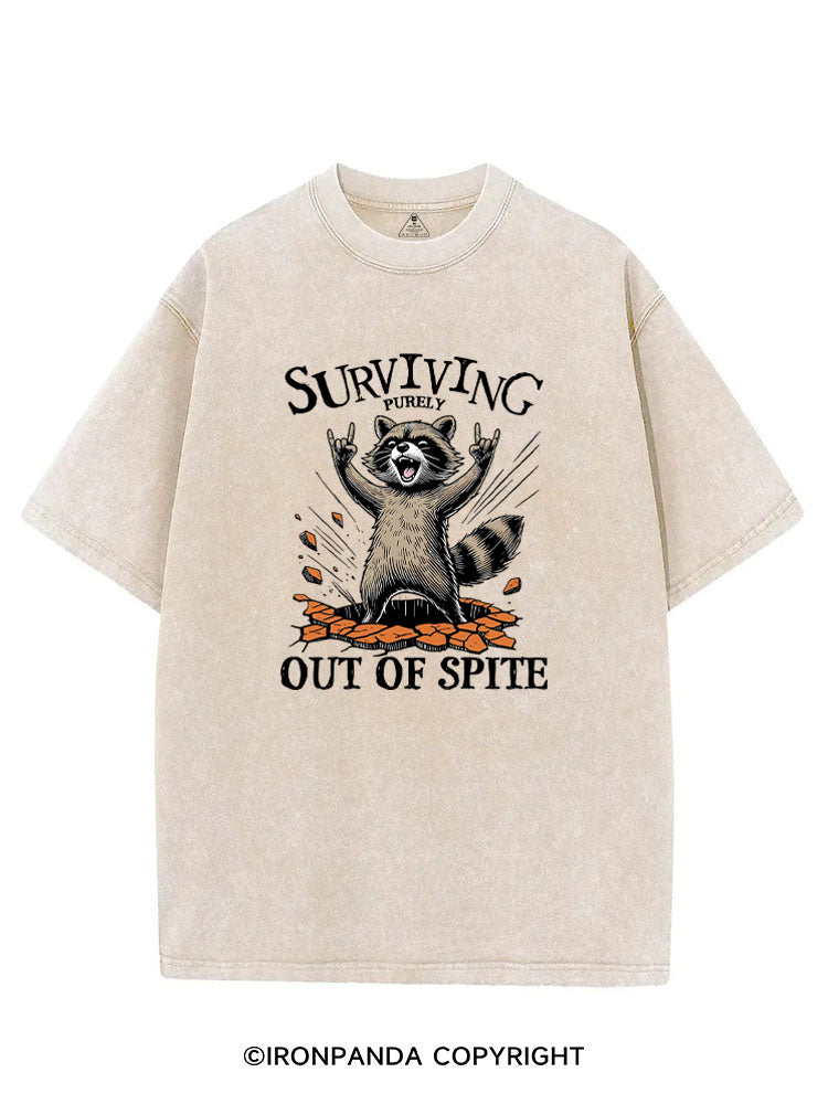 Raccoon Surviving Purely Out of Spite VINTAGE GYM SHIRT