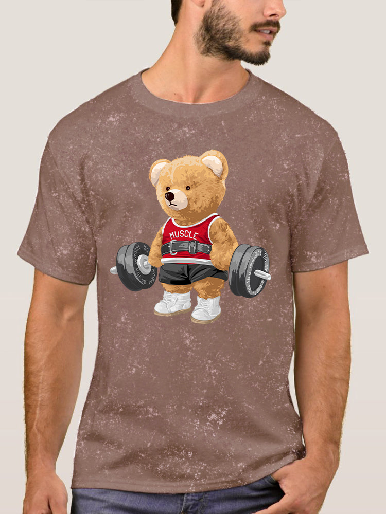 Exercise Bear Washed Gym Shirt