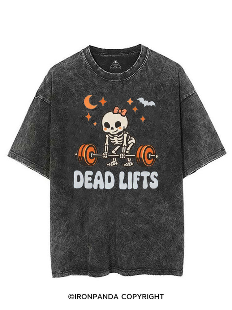 DEAD LIFTS SKELETON HALLOWEEN VINTAGE GYM SHIRT