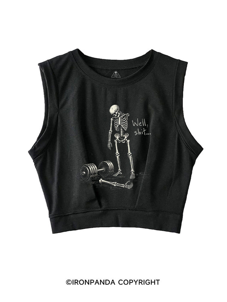 Well Shit Skeleton Weightlifting SLEEVELESS CROP TOPS