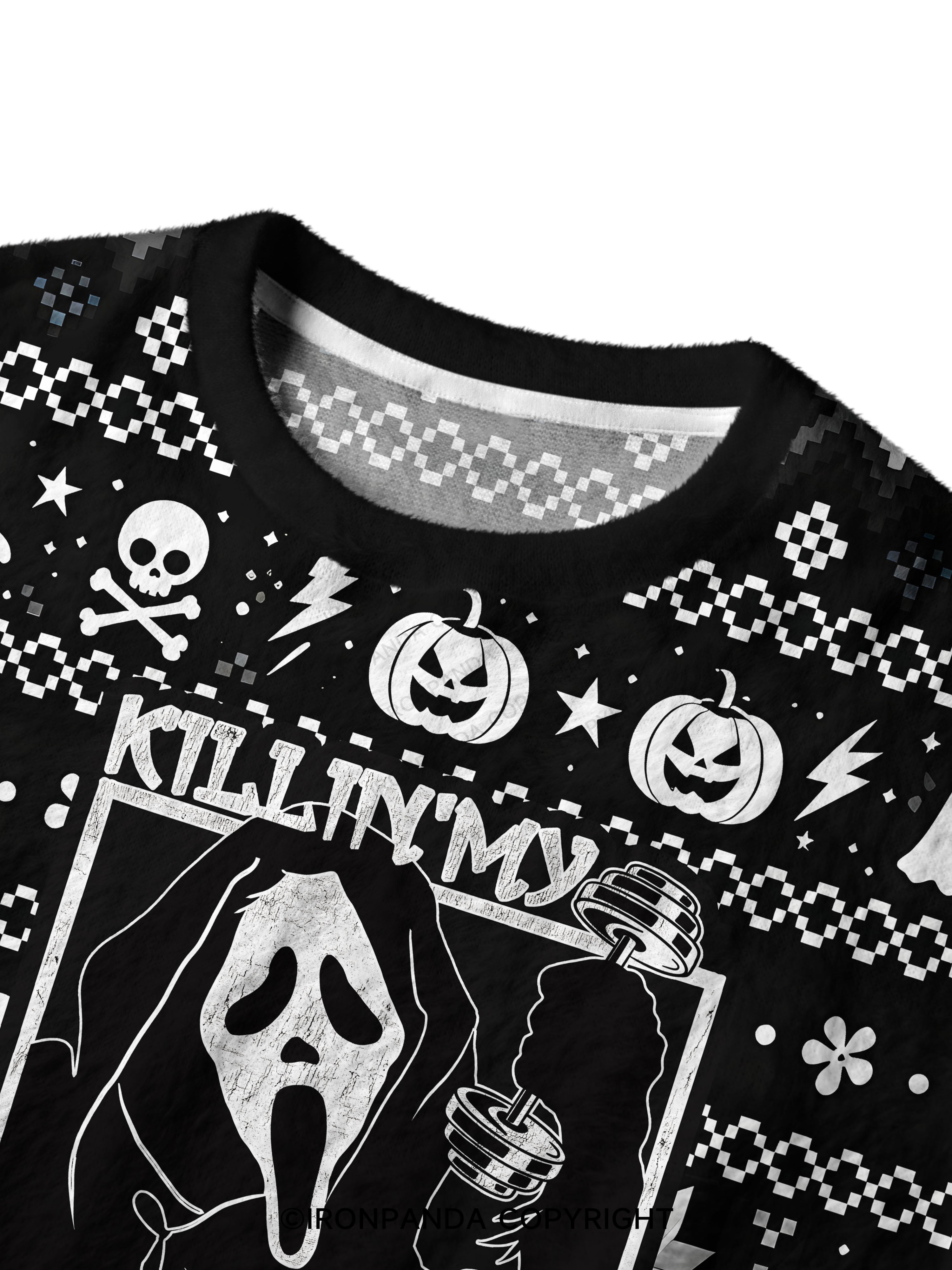 KILLING MY WORKOUT Ugly Fuzzy Fleece Sweater