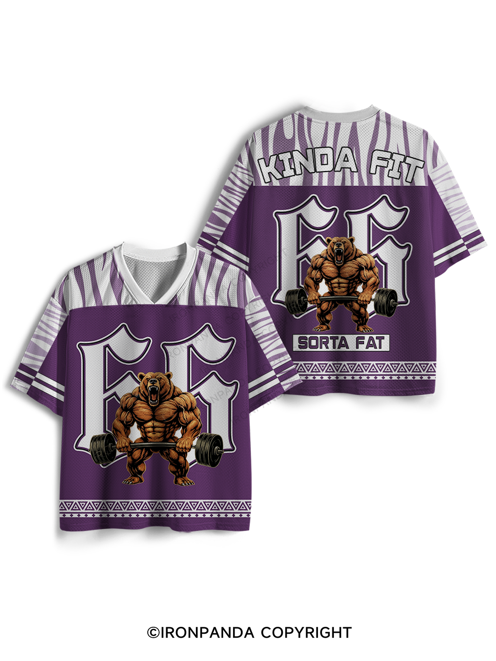 Kinda Fit Sorta Fat Funny Gym Bear Mesh Jersey