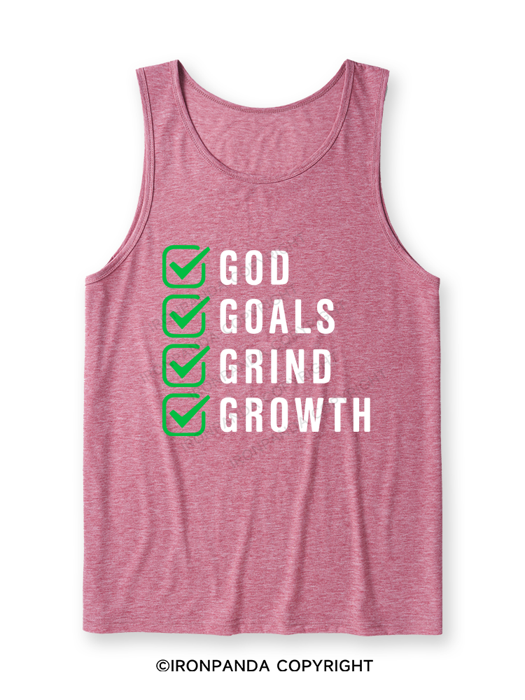 God Goals Grind Growth Ultra Soft Heather Tank