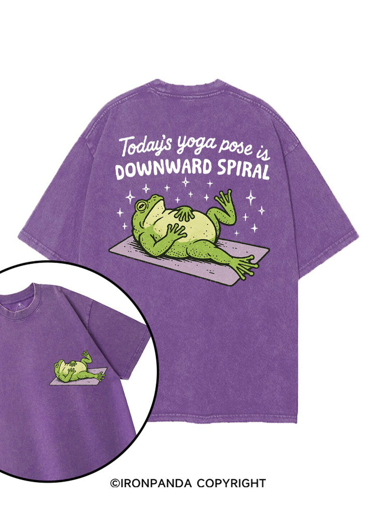 Today's Yoga Pose Is Downward Spiral Frog printed Gym Shirt