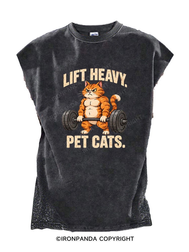 Lift Heavy Pet Cats Funny Cut Off Tank