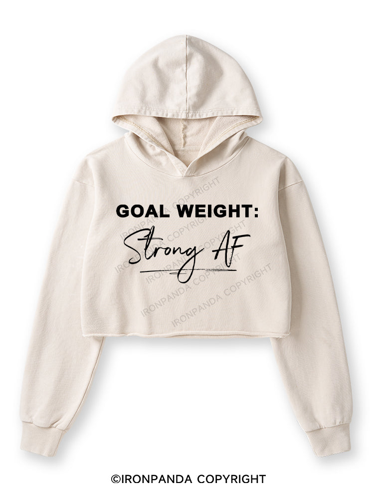 GOAL WEIGHT STRONG AF Washed Crop Hoodie