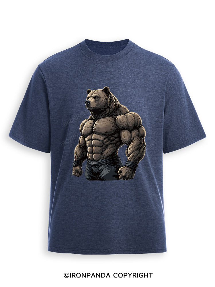 Muscular Bear Bodybuilder Performance Ultra Soft Heather T-Shirt