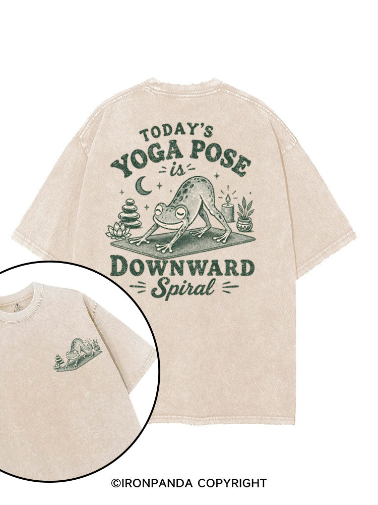 TODAY'S YOGA POSE IS DOWNWARD SPIRAL FUNNY YOGA FROG printed Gym Shirt