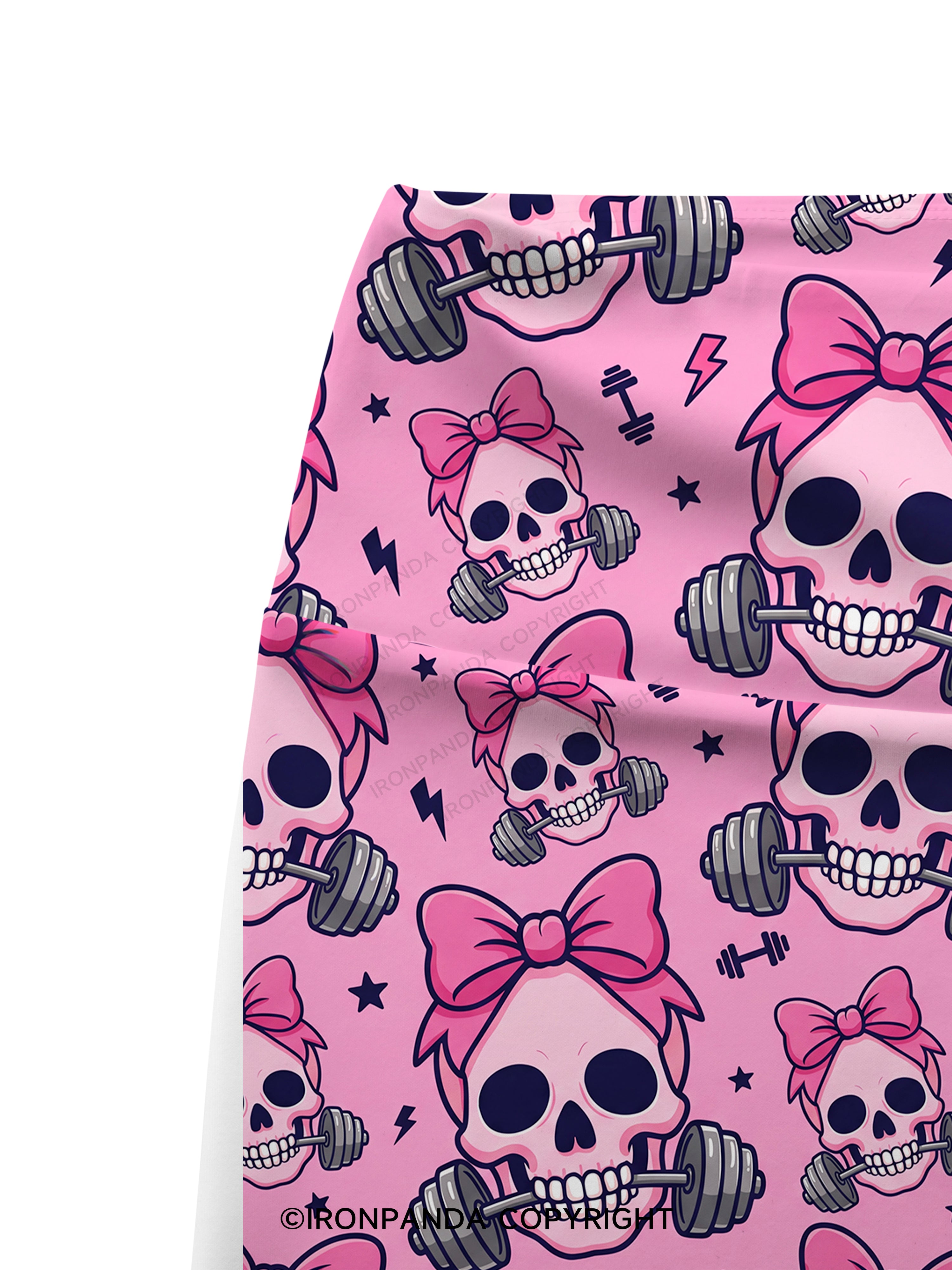 Girly Gym Skull Printed Yoga Cycling Shorts