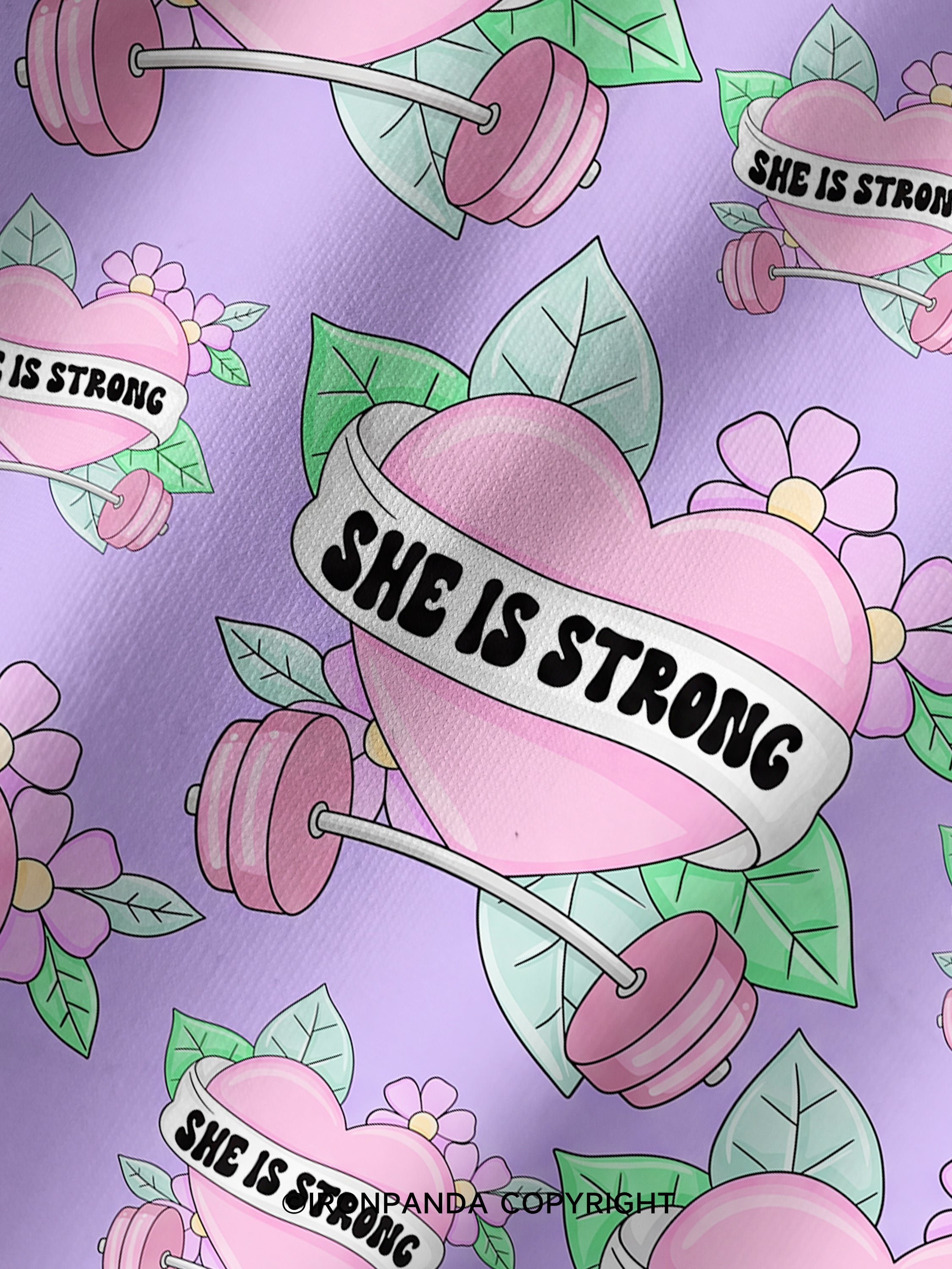 she is strong Printed Yoga Shorts