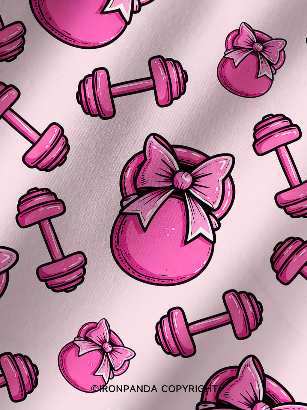 Pink Bow Gym Printed Yoga Shorts