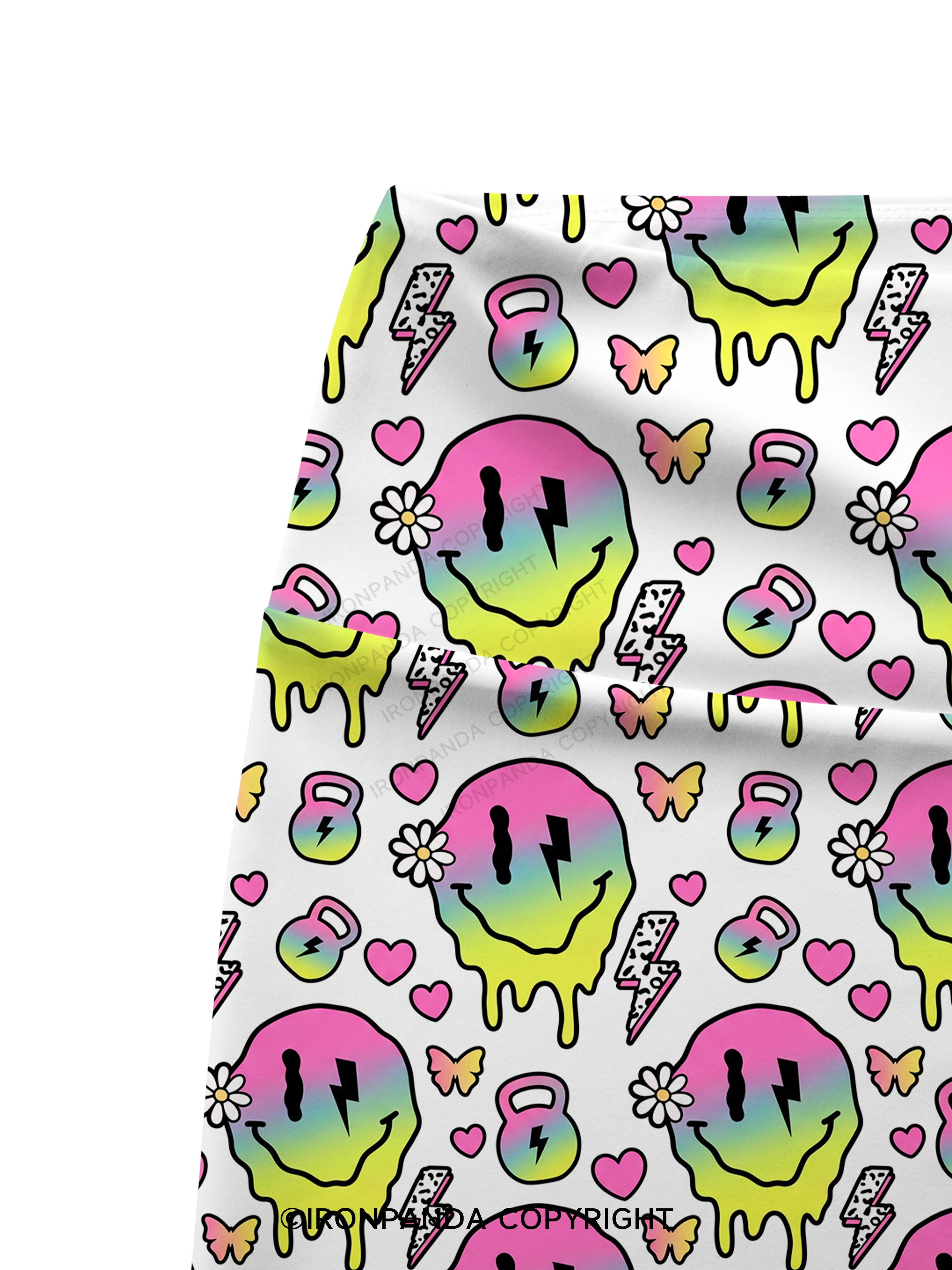 Melty Kettlebell Smile Printed Yoga Cycling Shorts