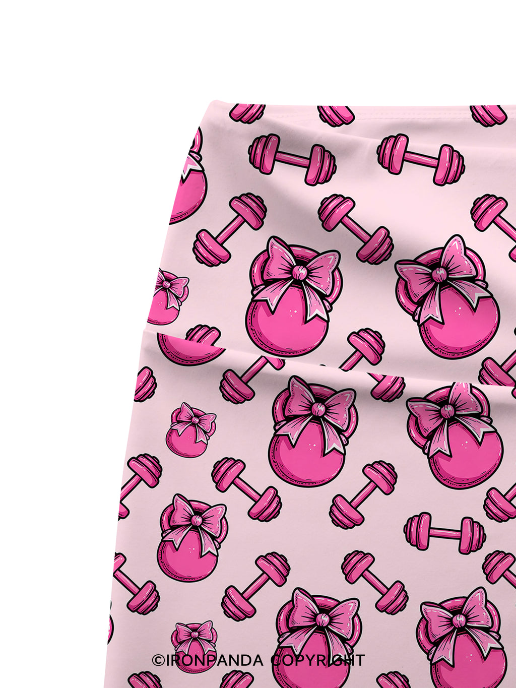 Pink Bow Gym Printed Yoga Cycling Shorts